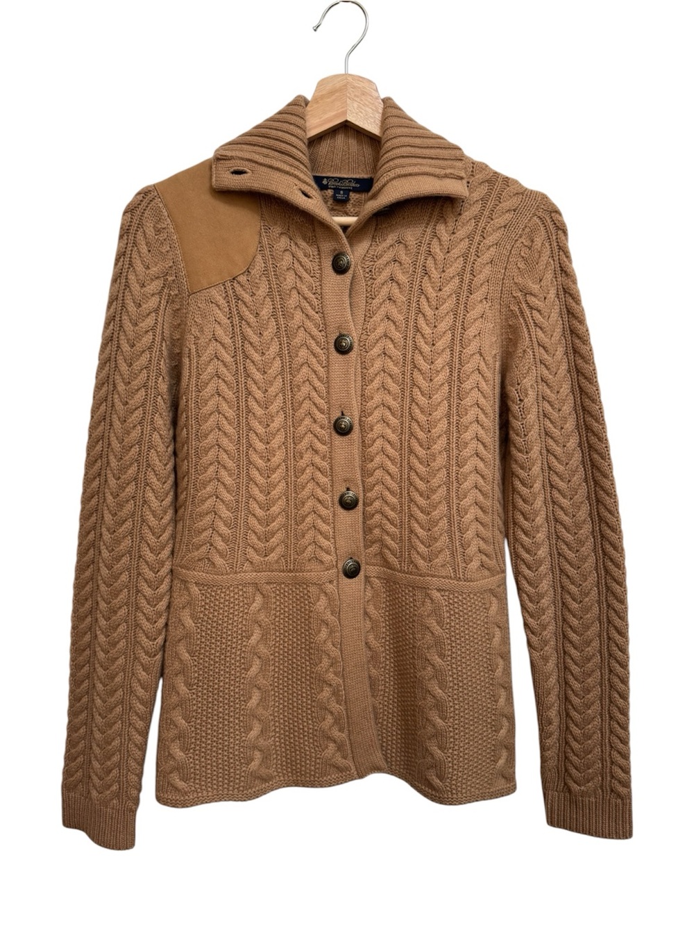 Brooks Brothers Cable Knit 100% Cashmere Cardigan Women’s Small Heritage Preppy